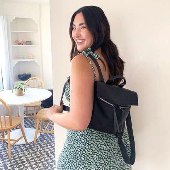 NWT Botkier New York Small Trigger Black Pebbled Backpack Bag with Logo Straps - Picture 11 of 11